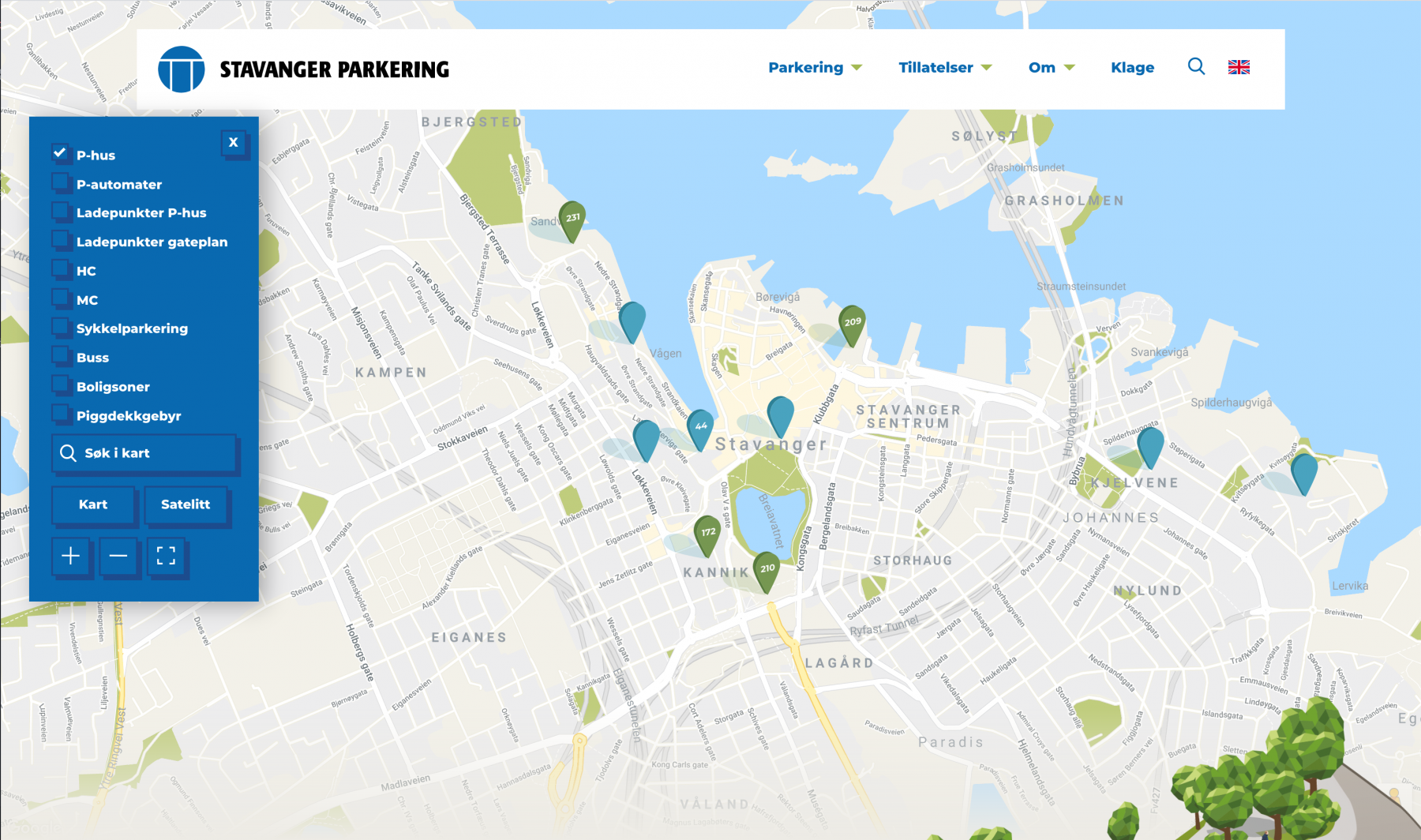 Forsiden til stavangerparkering.no