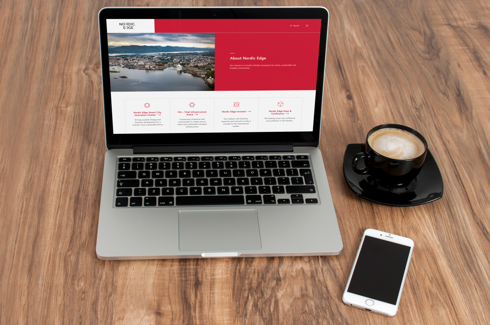 Nordic Edge nettsider på laptop